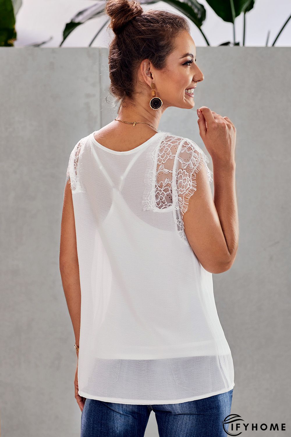 White From A Dream Lace Tank Top with Vest | IFYHOME