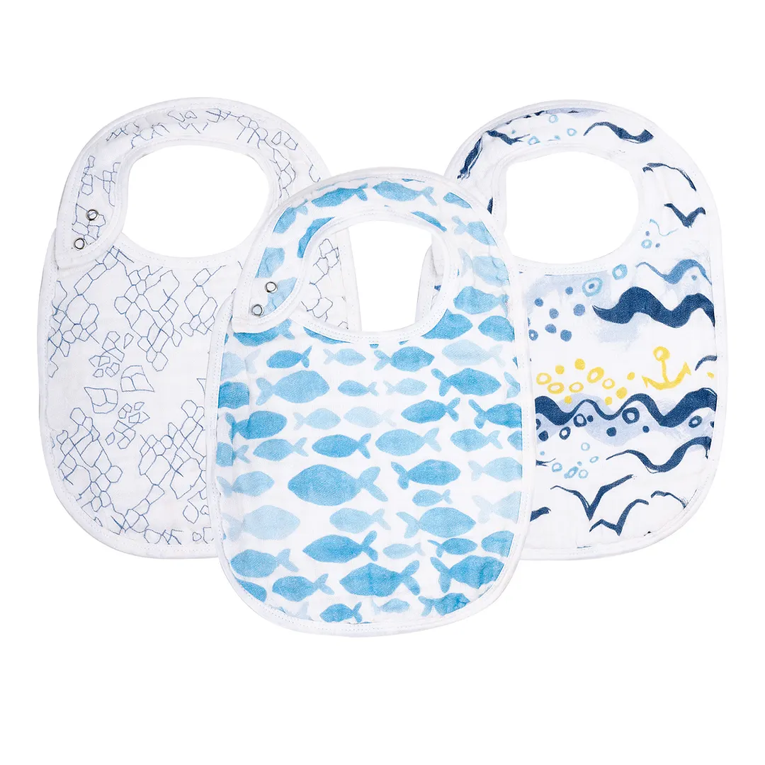 Egmao Baby Premium Organic Cotton Drool Bibs 3-Pack