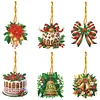 (US Local)6pcs Christmas  DIY Diamond Painting Art Pendant Wall Door Decoration