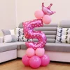 10PCS Blue Pink Party 0 - 9 Numbers Aluminum Film Latex Balloons Birthday Anniversary Decors