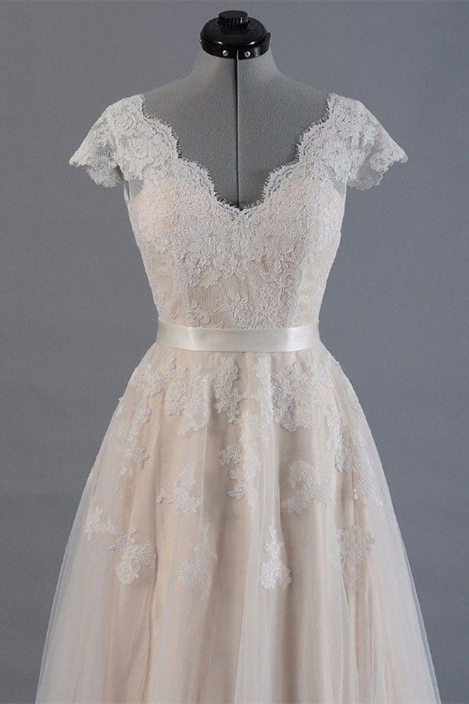 Miabel Lace Long Short Sleeves Wedding Dress