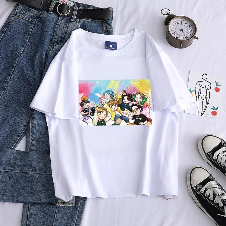 Dynamite Album Cartoon Candy Colors T-shirt