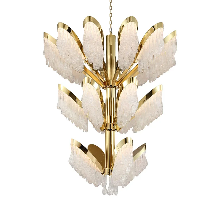 Palm-Villa Murano Glass Wide Foyer Chandelier Vjlight