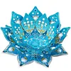 Kits de peinture en diamant maison Lotus avec porte-bougiers Kit de porte-bougeoir pour peinture en diamant Kit porte-bougeoir en diamants Peintures de chandeliers pour aromath&eacute;rapie et d&eacute;coration int&eacute;rieure
