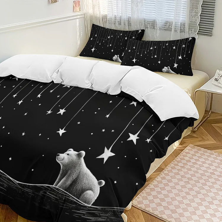 3-Piece Bedding Set (1 Duvet Cover + 2 Pillow Shams) STARY BEAR  customized, personalized, gift