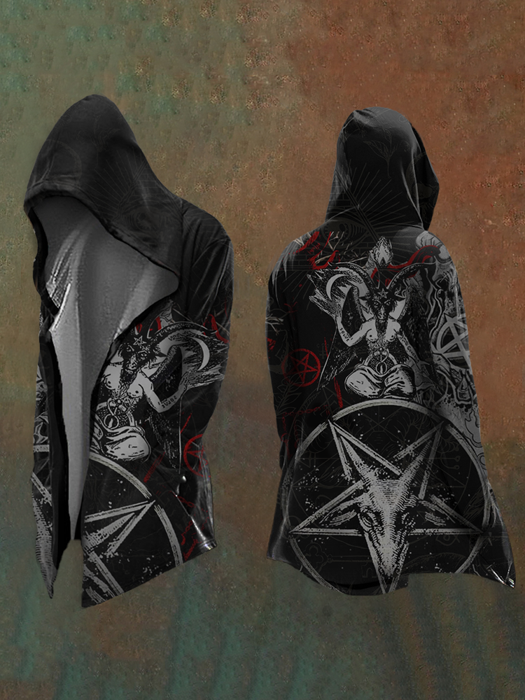 Men's Satanic Devil Goat Digital 3D Printed Casual Hooded Jacket / Rvogue / Rvogue
