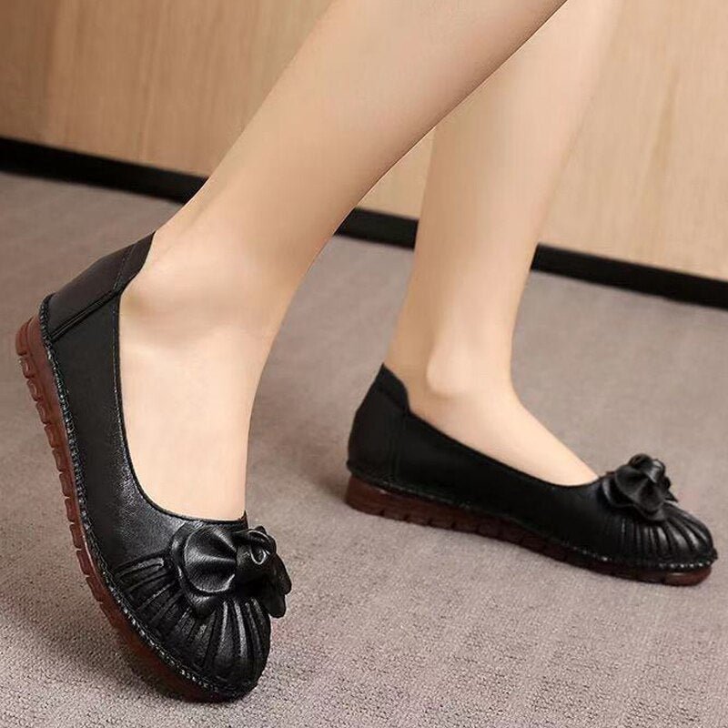 Loafers Ladies 2021 Moccasins Flat Shoes Women Genuine Leather Luxury Butterfly-knot Soft Sole Bottomed Women Casual Shoes