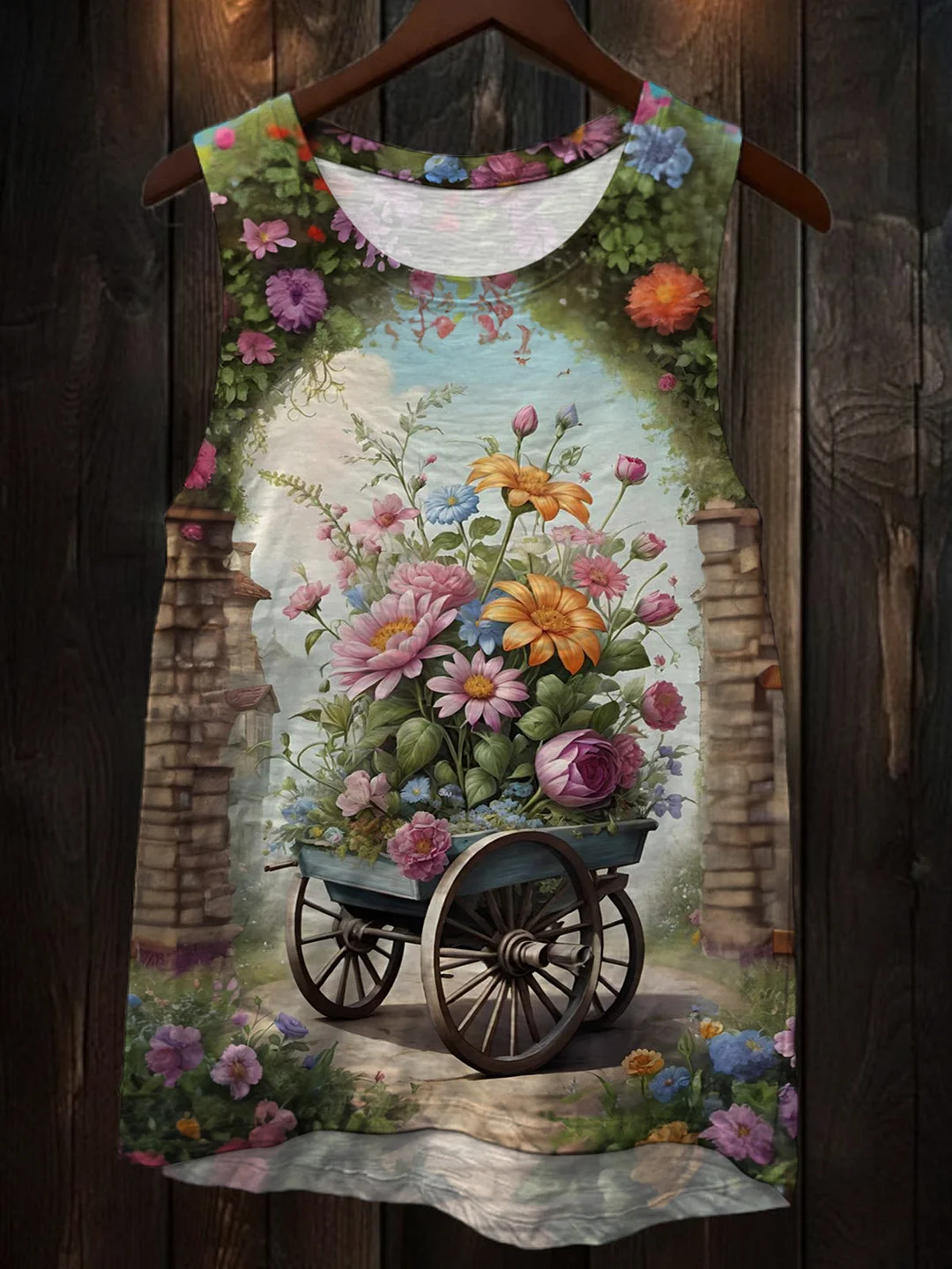 Flower Cart Printed Women's Vest