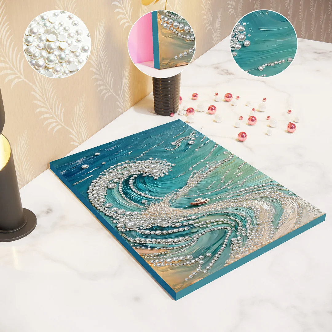 Waves - DIY Pearl Diamond Art Kit With Frame 30*40cm