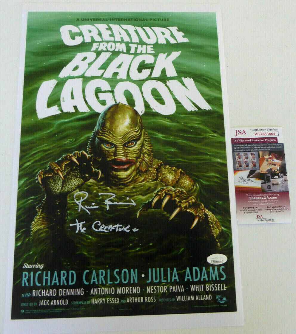 Ricou Browning Signed 11x17 Photo Poster painting Auto, The Creature, Black Lagoon, JSA COA