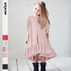 Kid Baby Girl Ruffled Loose Long Sleeve Round Neck Dress