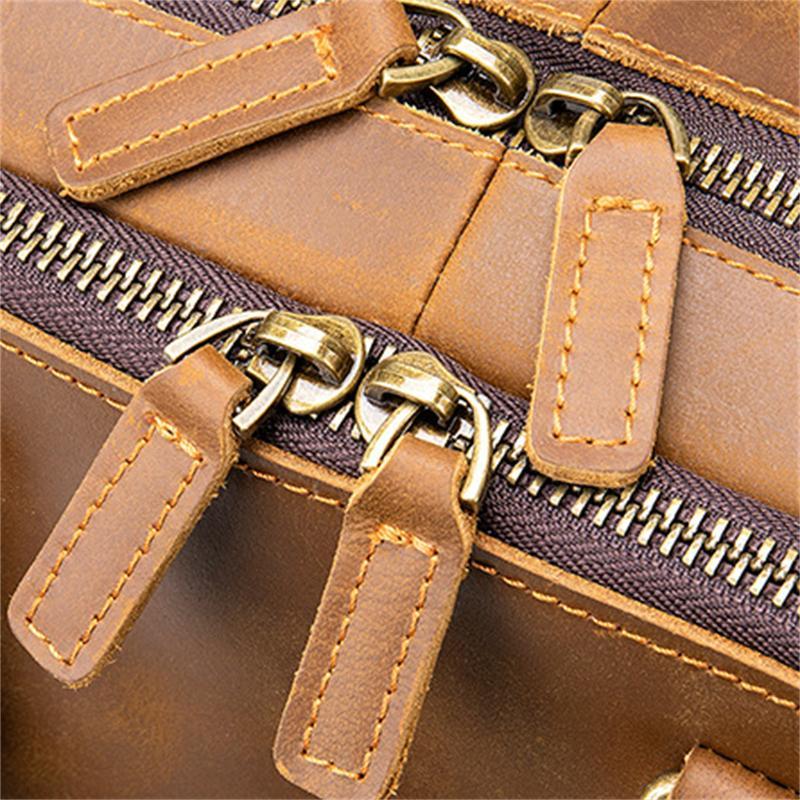 Classic Business Leather Large-Capacity Soft And Comfortable Handbag Waterproof Multifunctional Crossbody Bag