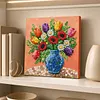 DIY Pre-Framed Flower Vase Button Art Canvas Kit