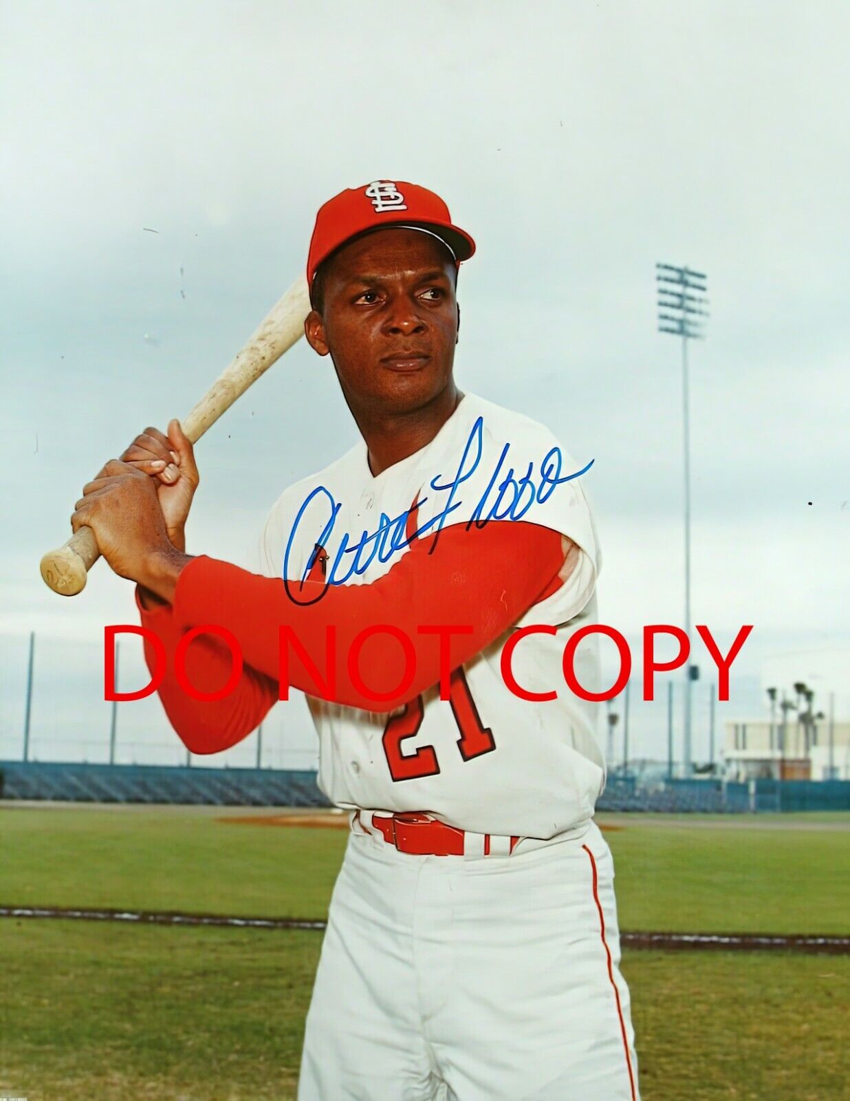 Curt Flood - Autographed Signed 8 x10 Photo Poster painting (St. Louis Cardinals) Reprint