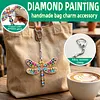 1PC DIY 3D Darner Diamond Art Keychain with Lobster Buckle Double-Sided Diamond Keychains with Spring Chain Crystal Rhinestone Diamond Mosaic Key Chain Unique Handmade Gift