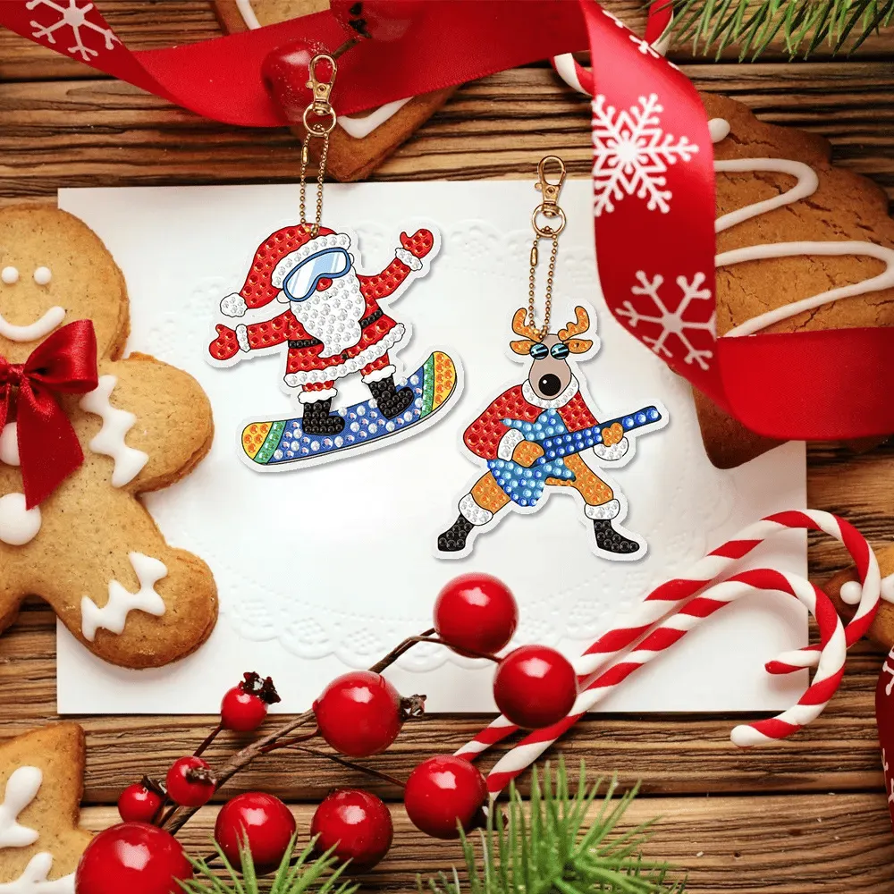 🎁Christmas DIY Diamond Painting Keychain🎄