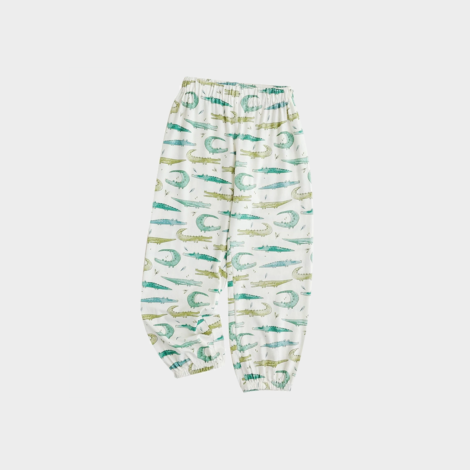 Playful Crocodile-Themed Bamboo Fiber Kids' Pants REAL SILK LIFE