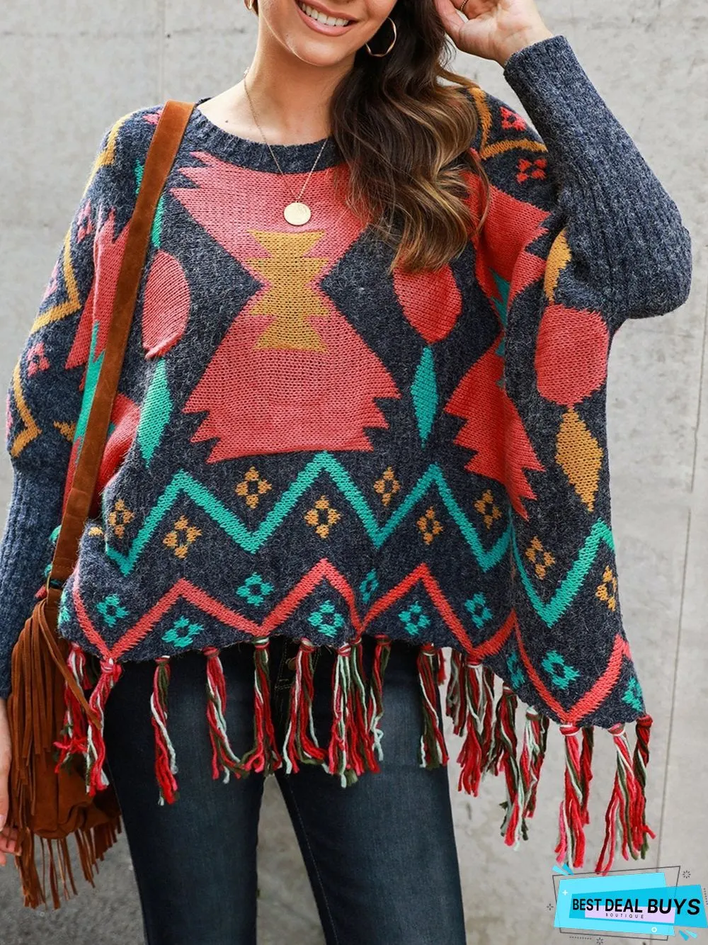 Shift Long Sleeve Tribal Boho Sweater