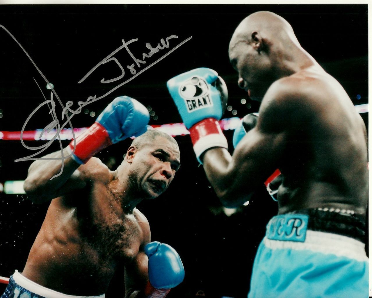 GLEN JOHNSON hand-signed BOXING IN-RING TITLE WIN 8x10 authentic w/ LIFETIME COA