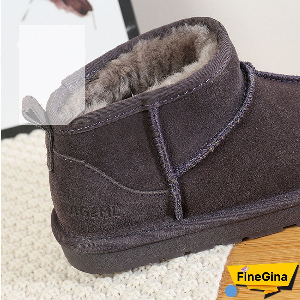 Vintage Artificial Short Plush Flats Boots Shoes