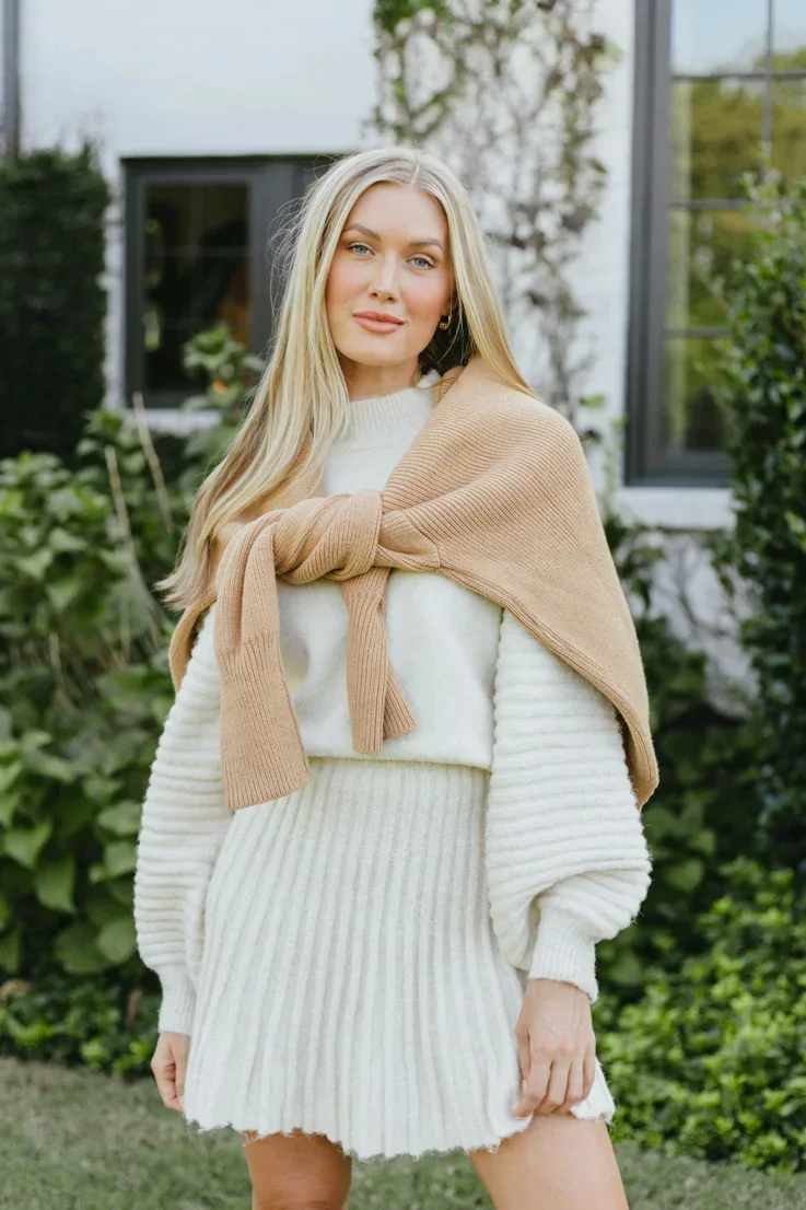 Pleated Knit Skirt Set