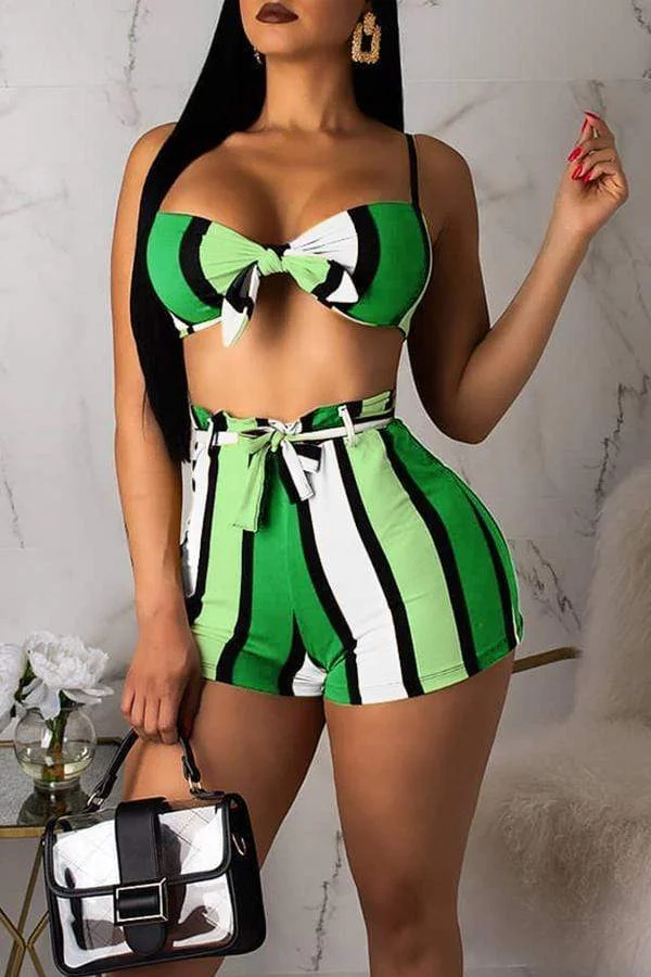 Sexy Striped Knot Design  Bikinis