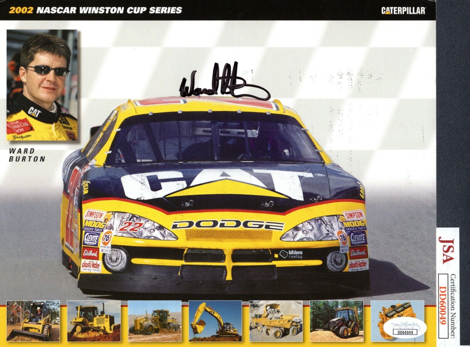 JSA Ward Burton Autographed Signed 8x10 Photo Poster painting 2002 Nascar Winston Cup TRB 395