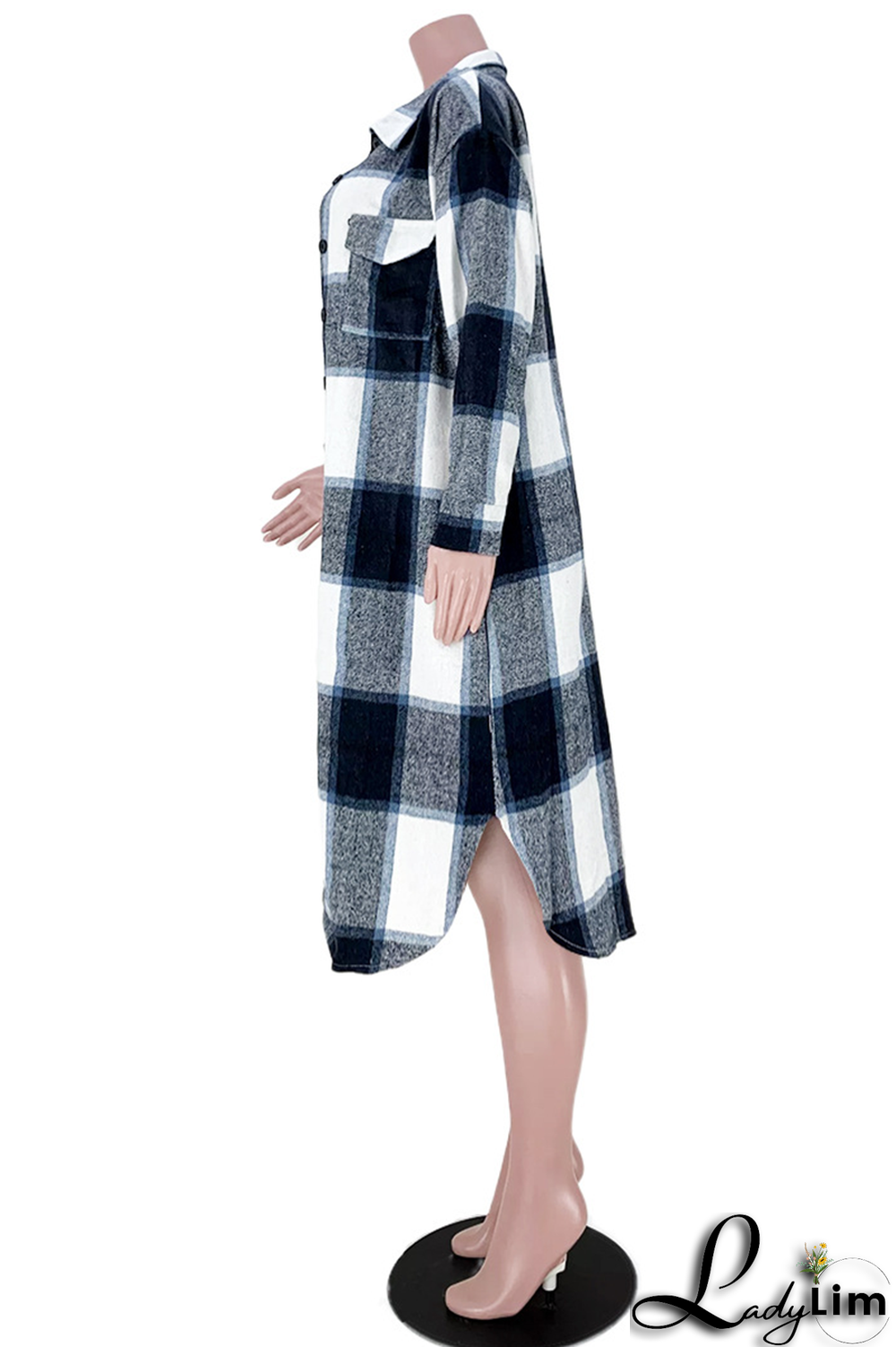 Green Casual Plaid Patchwork Turndown Collar Outerwear