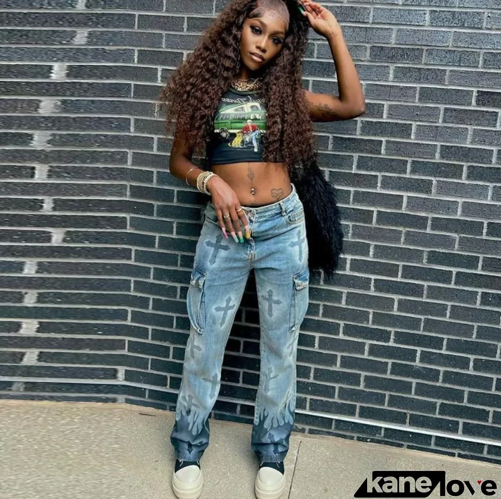 Women's Spring Sexy Slim Cross Straight Denim Pants