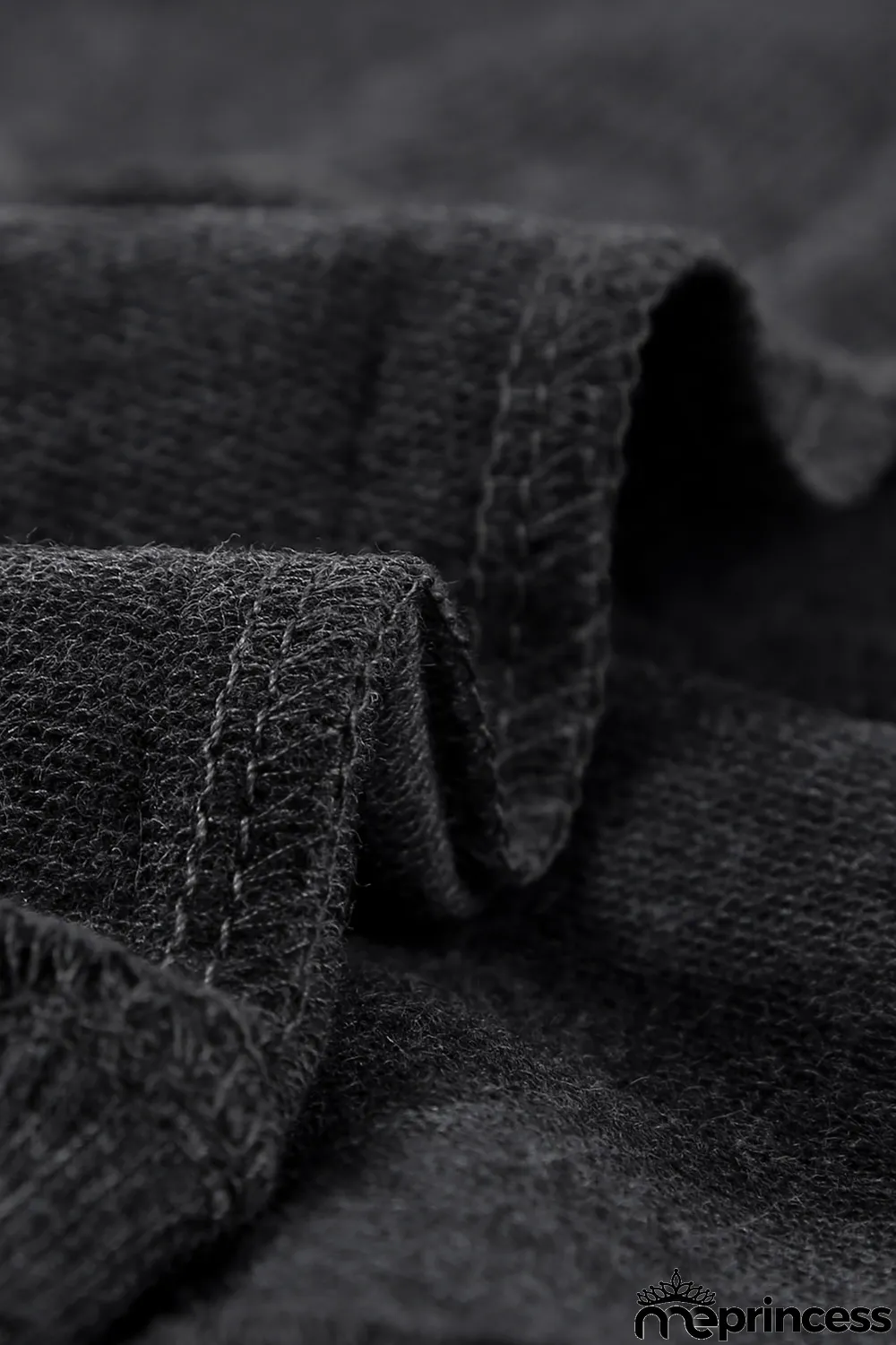 Black Wash Fleece Pullover Sweatshirt