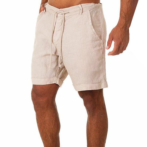 Men's Casual Solid Color Cotton Linen Shorts-Compassnice®