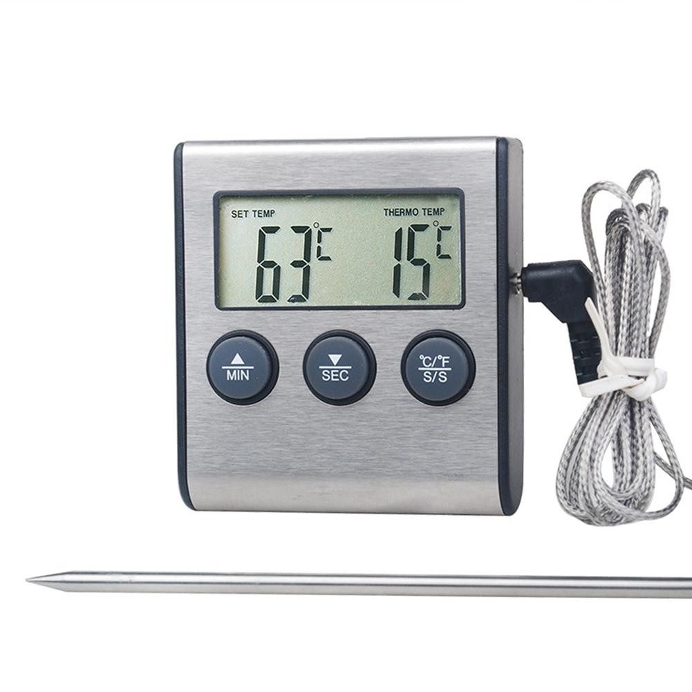 

Stainless Steel Food Thermometer Meat Timer Kitchen Cooking Countdown Probe, 501 Original