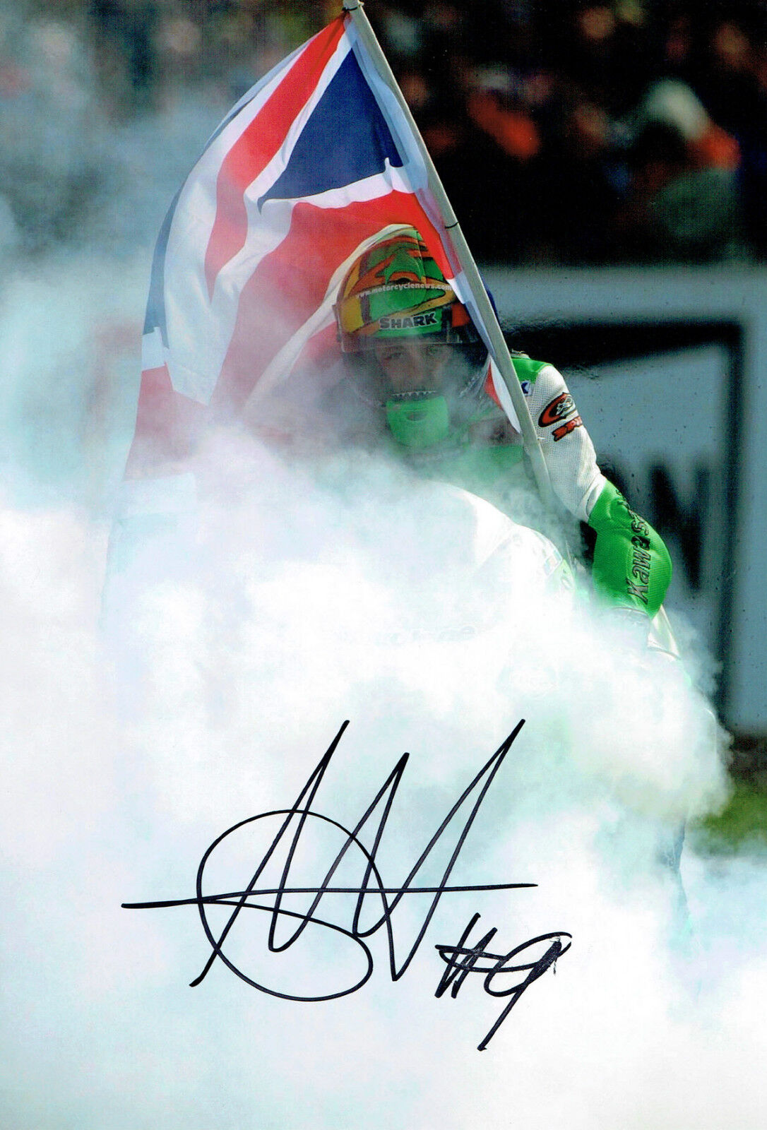 Chris WALKER The Stalker Autograph Signed Kawasaki Photo Poster painting British Rider AFTAL COA