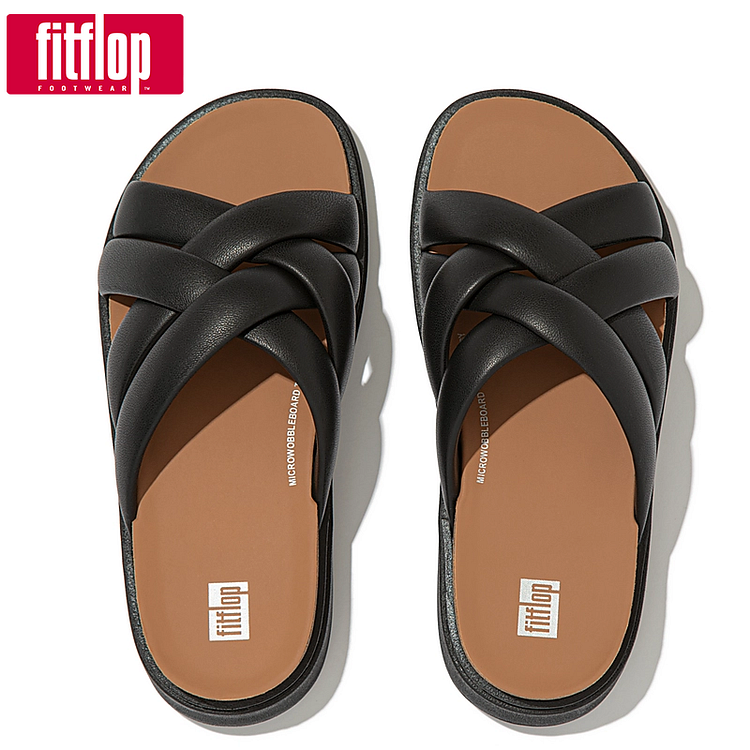 Skórzane klapki FitFlop z wyściełanym paskiem