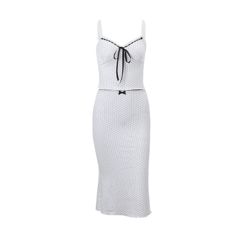 Uveng Uveng Summer New Women's Sexy Low-Cut Sling Vest Stylish Temperament Fishtail Dress Suit