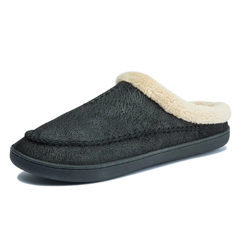 New Men Slippers Winter Big Size 4950 Comfort Warm Slippers For Male Antiskid Short Plush Home Soft Slippers Slip -On Shoes Men