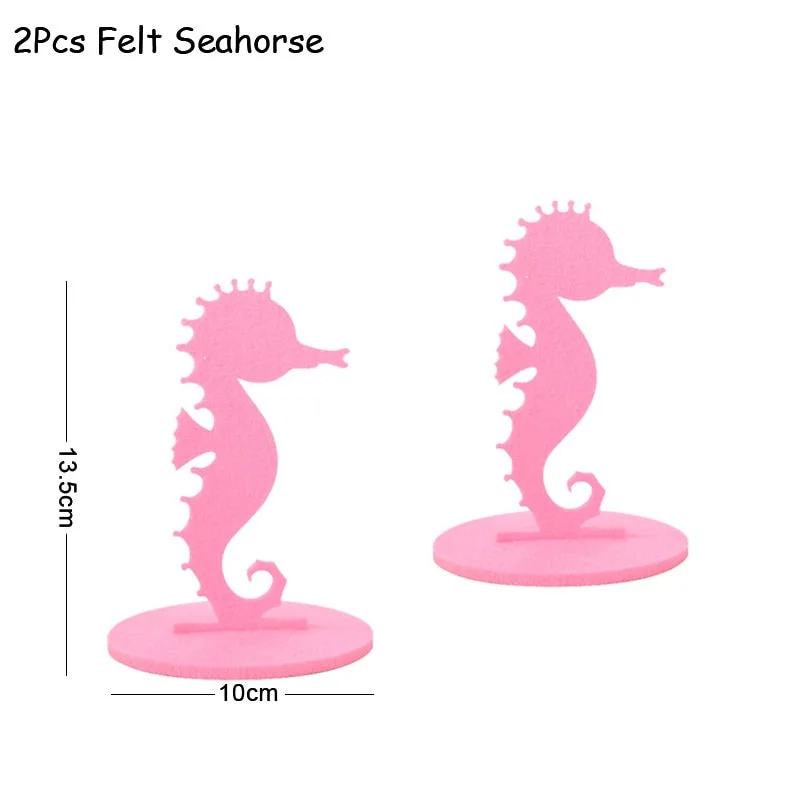 2Pcs Little Mermaid Theme Party Decorations DIY Felt Coral Table Ornament Under the Sea Girl Birthday Party Supplies Baby Shower