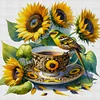 Bird Teacup-14CT Counted Cross Stitch Kit(40x40cm)