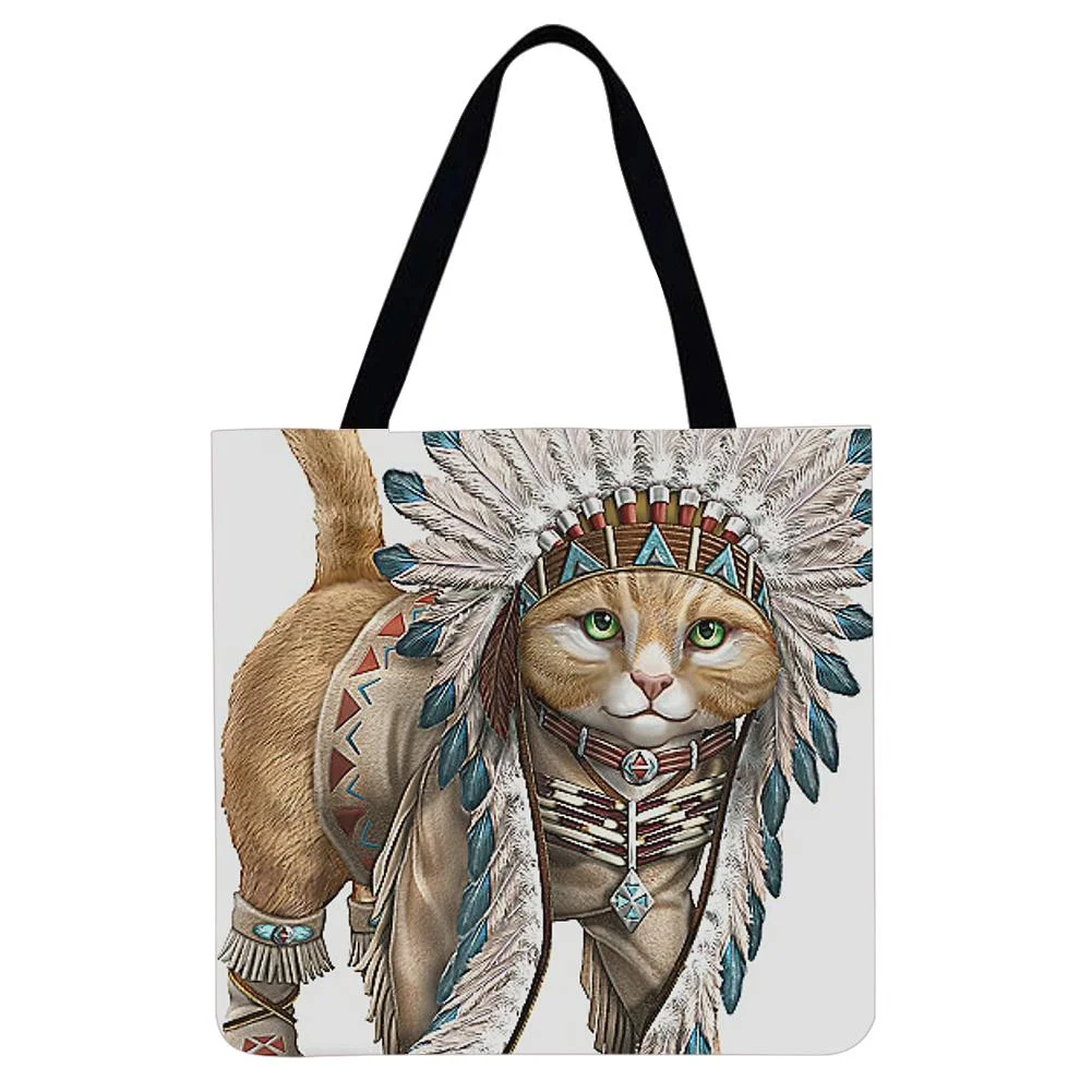 Linen Tote Bag -  Cat