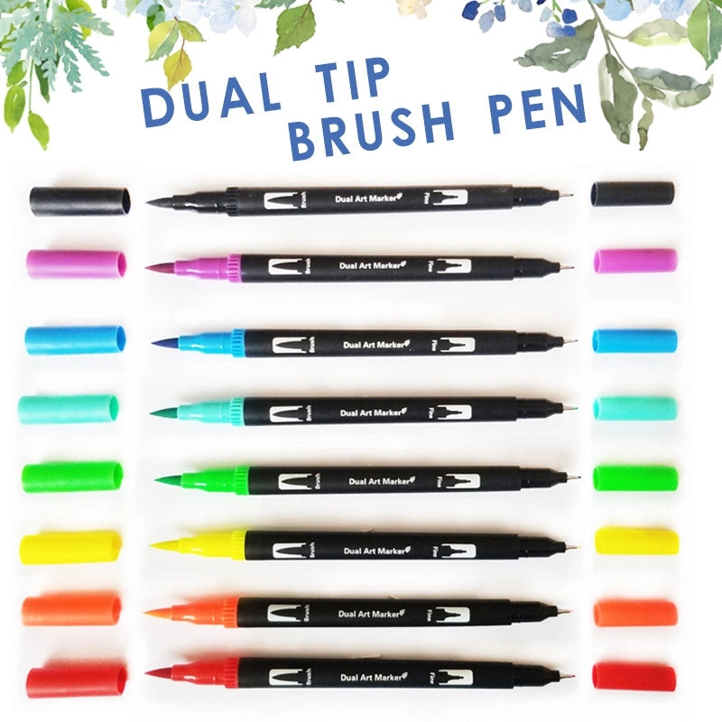New Simple Double-headed Multi-color Watercolor Marker Pen