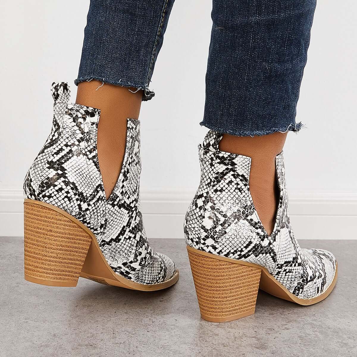 Western Cut Out Animal Hair Booties