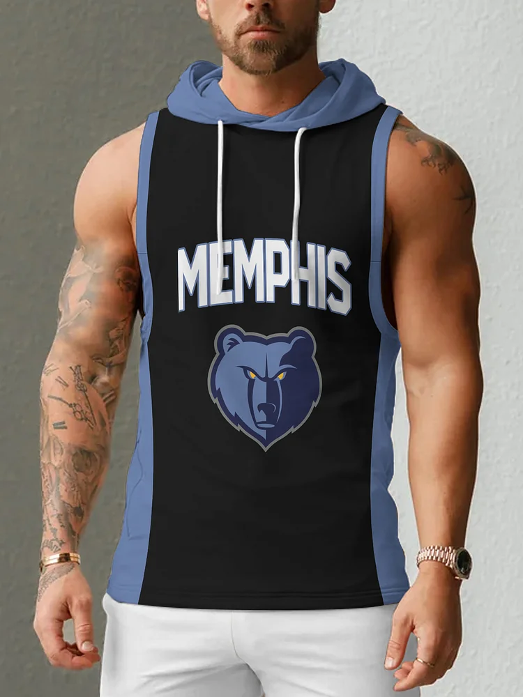 Memphis Grizzlies  Men's Casual Comfy Sleeveless Hooded Tank Top