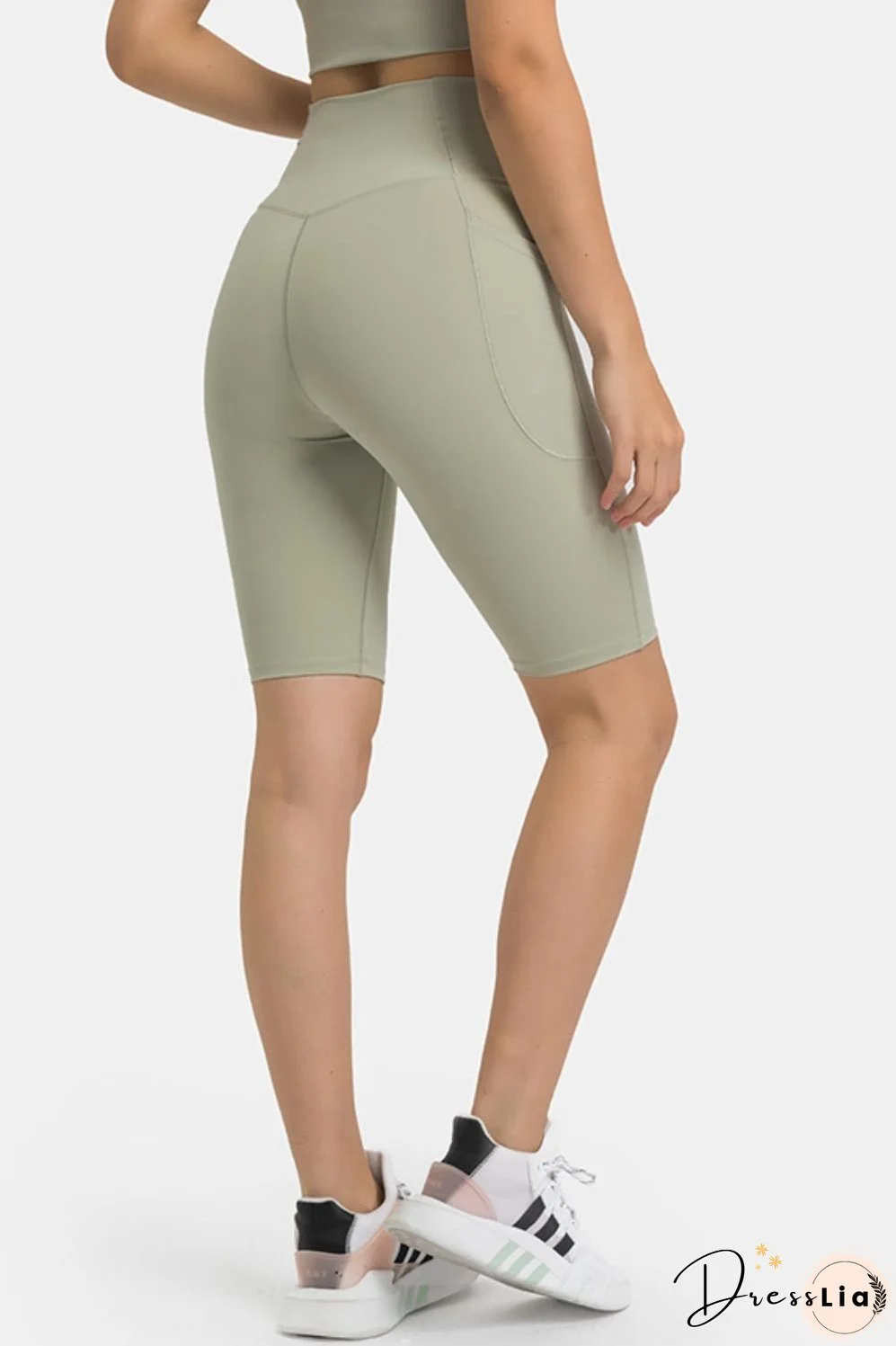 High Waist Biker Shorts with Pockets