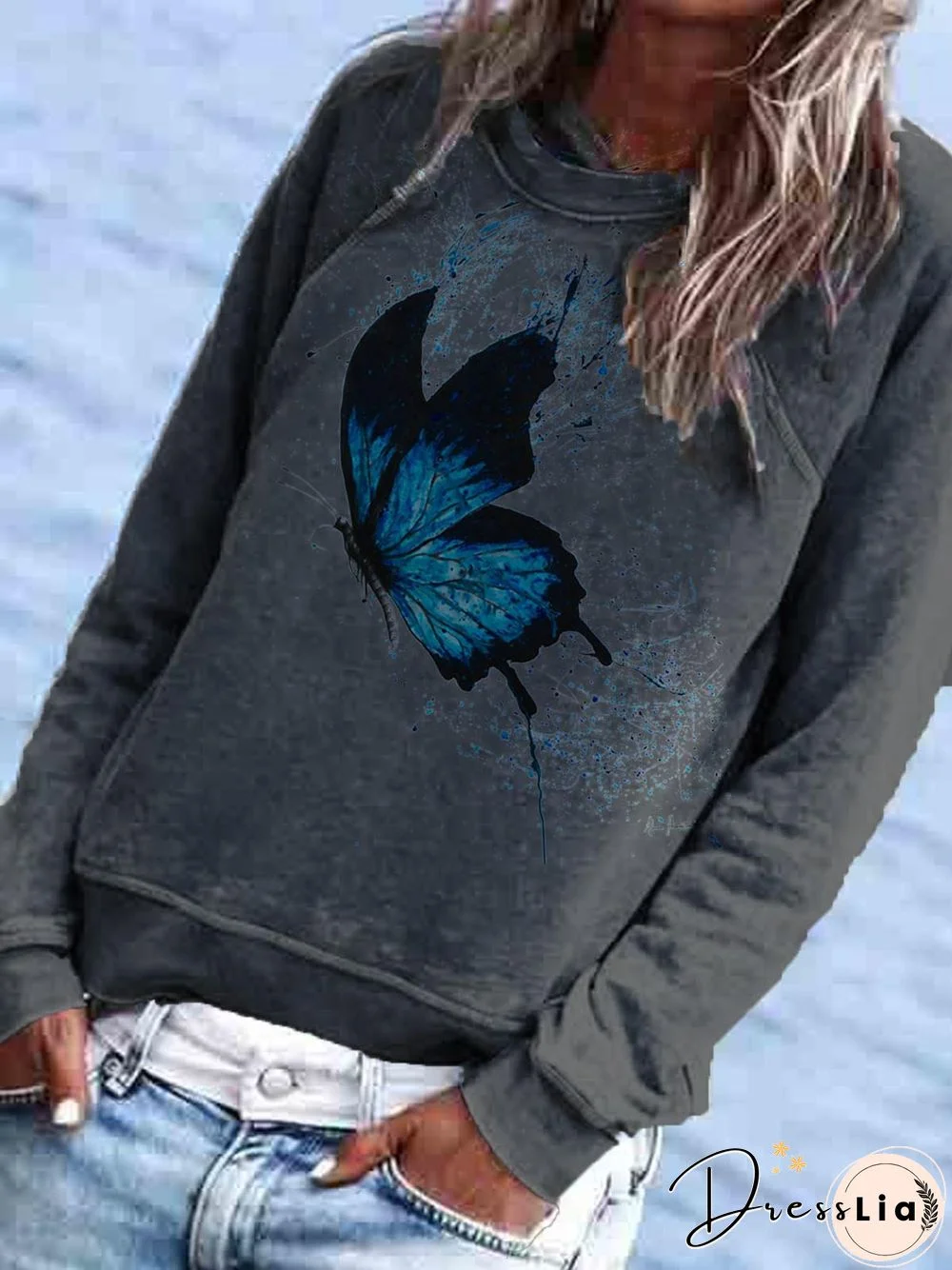 Animal Long Sleeve Cotton-Blend Crew Neck Hoodies & Sweatshirts