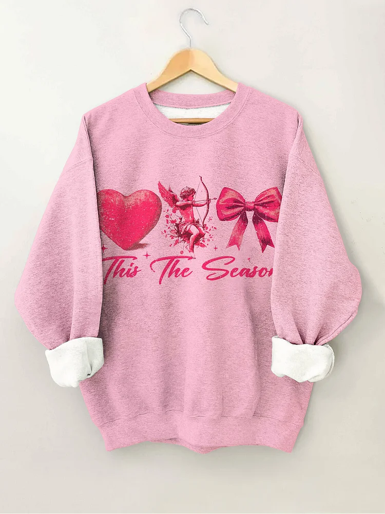 Women's This The Season Cupid Love Art Print Casual Sweatshirt