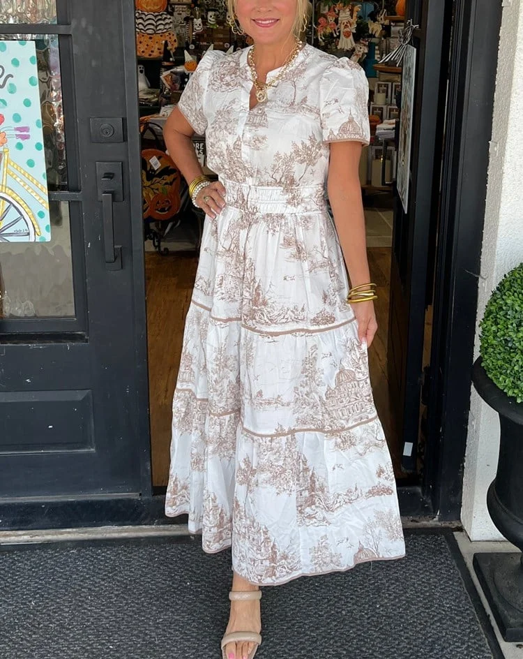 ✨Women's Classic Charm Toile Maxi Dress