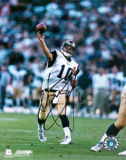 *MARC BULGER*SIGNED*AUTOGRAPHED*Photo Poster painting*ST. LOUIS*RAMS*NFL*FOOTBALL*COA*8 X 10