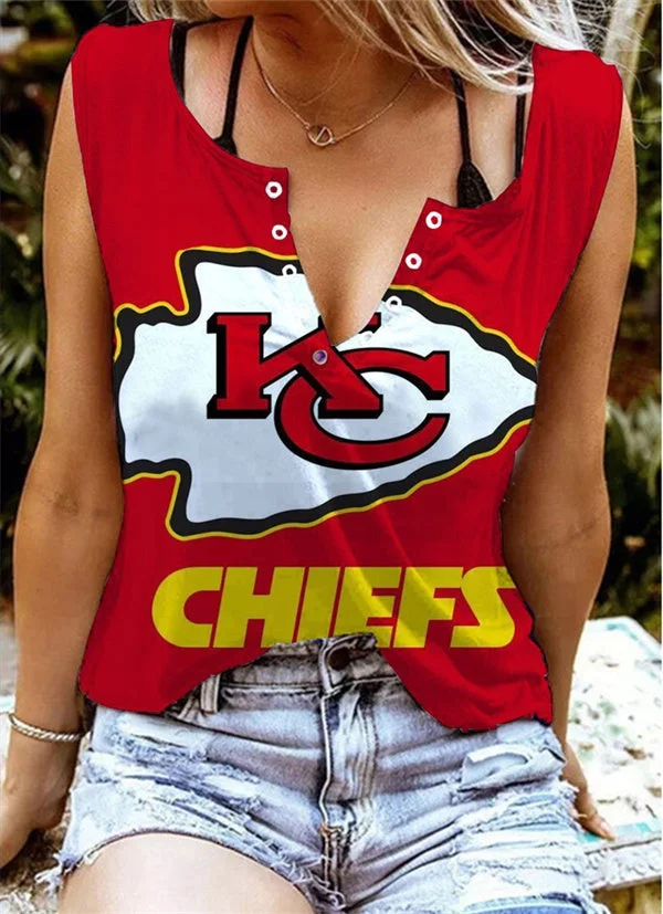 Kansas City Chiefs
Women's V Neck Loose sleeveless T-Shirt