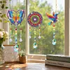 3PCS-6 5D DIY Diamond Painting Wind Chimes Suncatcher Kit Double Sided Diamond Art Kits Suncatcher with Crystal Pendant for Home Wall Window Decor Adults DIY Art Craft