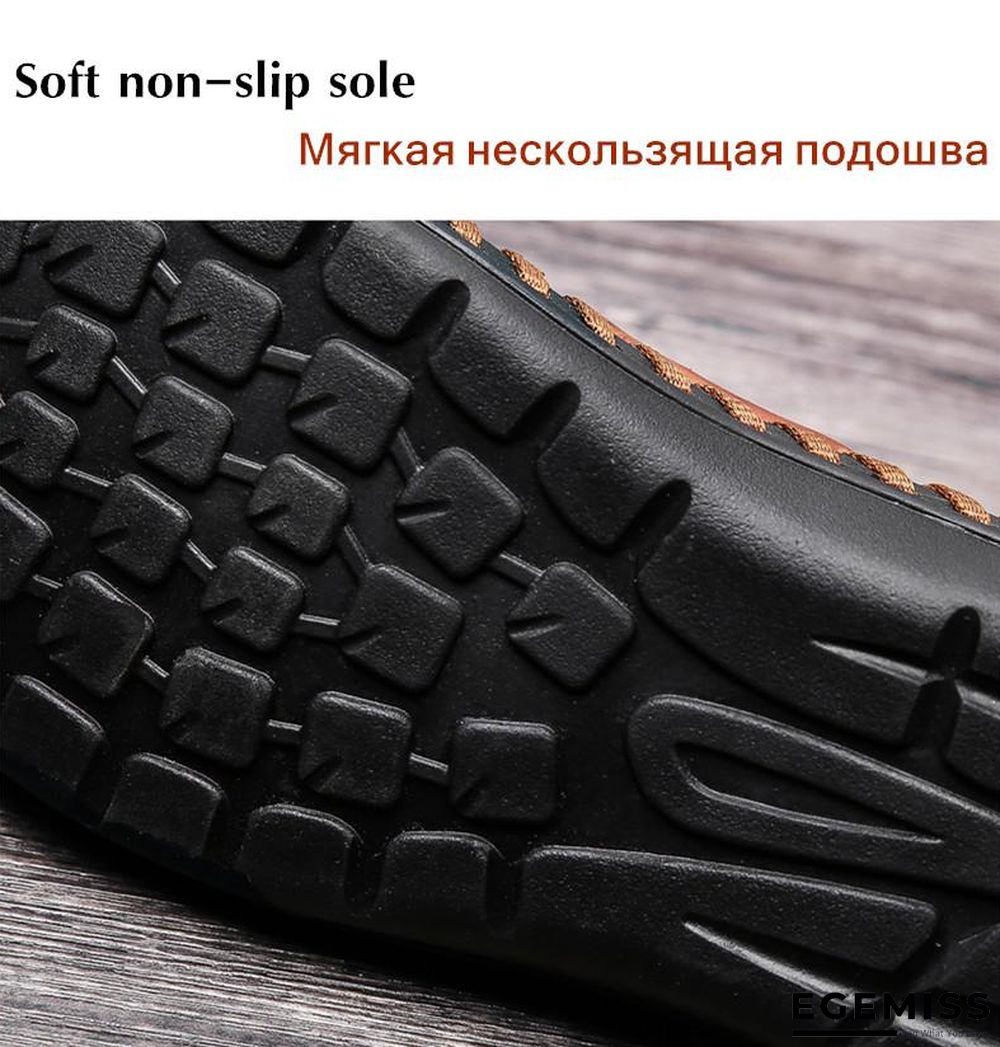 Men Breathable Genuine Leather Sandals Flats Fashion Casual Beach Shoes | EGEMISS